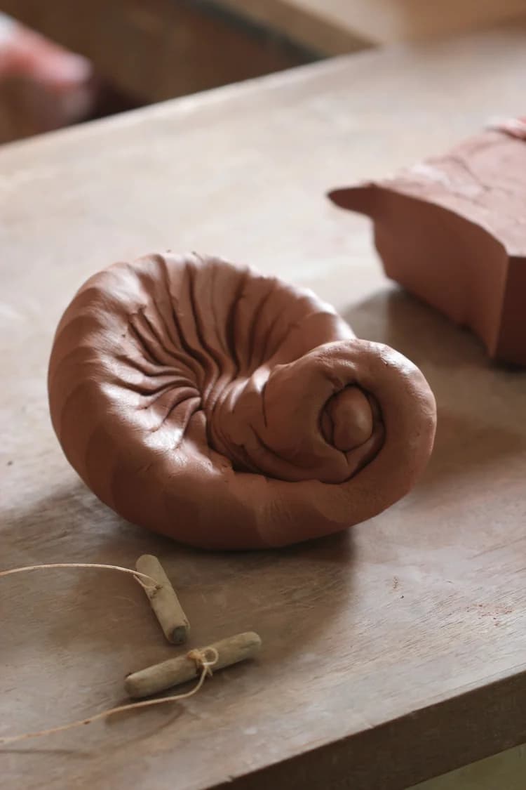 Florian Gadsby studio — clay making process