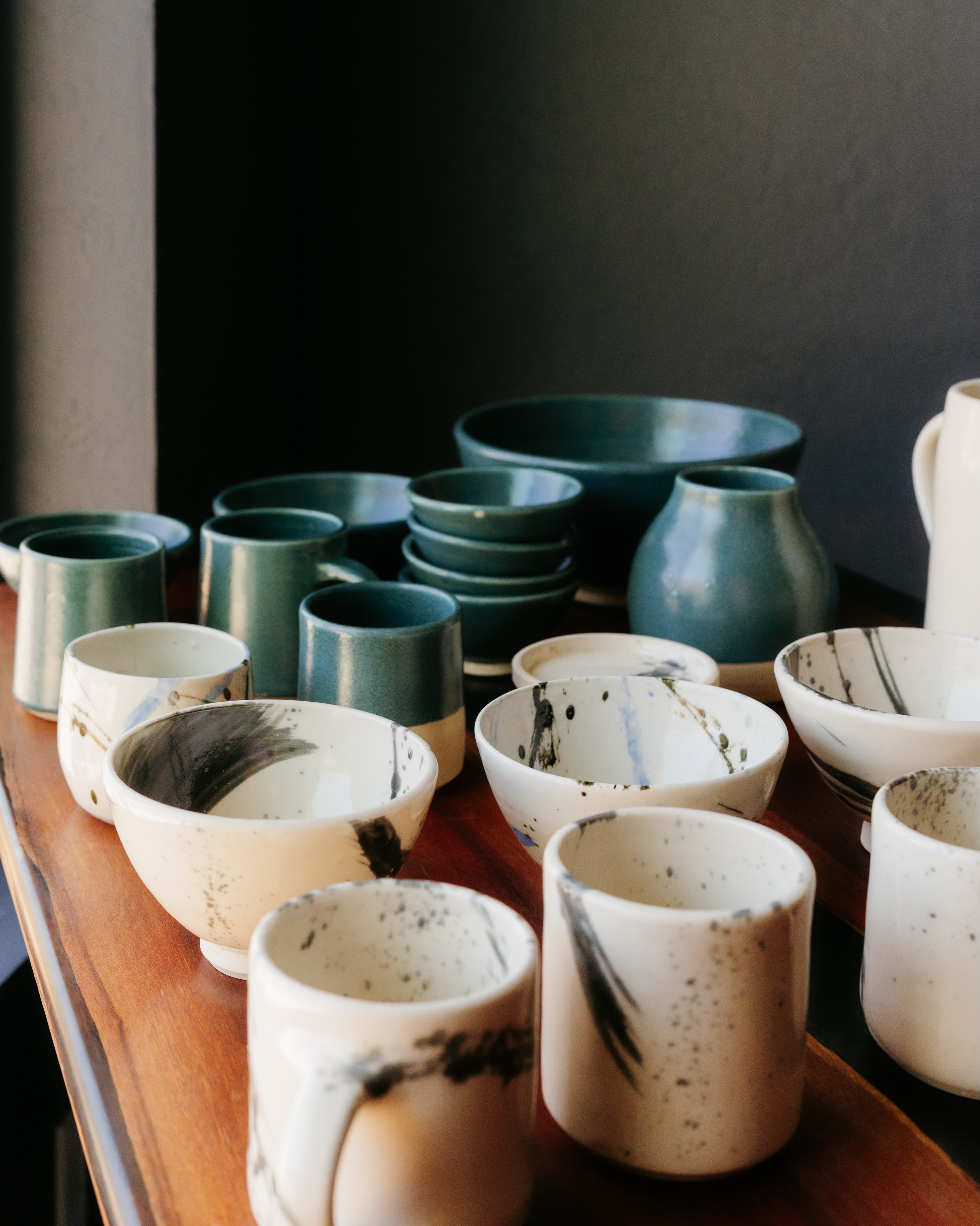 Nathan Coons at work in the studio, clay