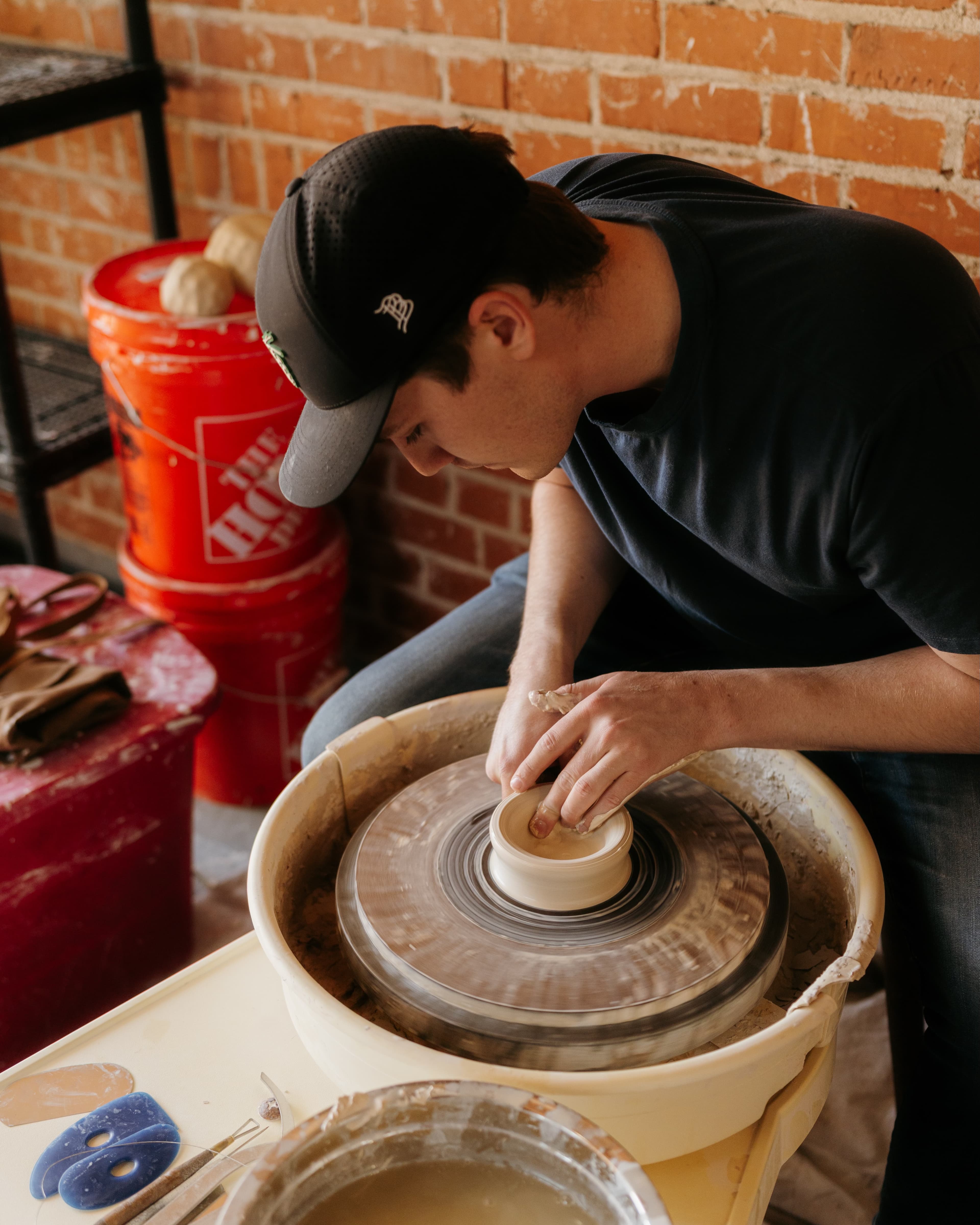 Nathan Coons studio — clay making process